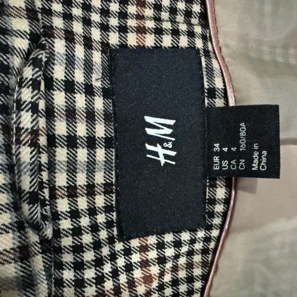 H&M Women's Checkered Blazer - Brown and Black - Picture 3 of 3